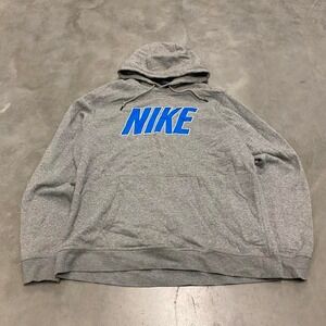 Vintage y2k 90s grey and blue Nike spellout hoodie